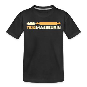 Pizza Bäcker Konditor | Teig Masseurin - Kinder Premium Bio T-Shirt - Schwarz - Vorne