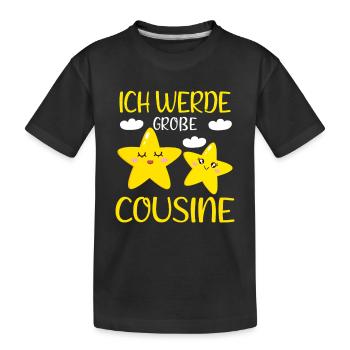 Große Cousine verkünden Sterne Bald Große Cousine - Kinder Premium Bio T-Shirt - Schwarz - Vorne