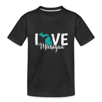 Michigan Love Michigan USA Amérique - T-shirt bio Premium Enfant - noir - Devant