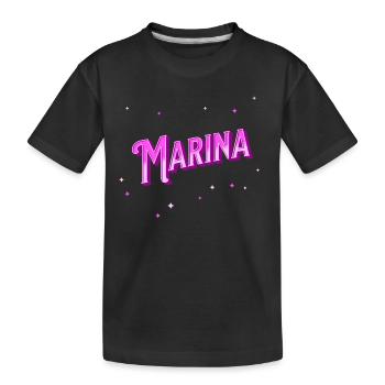 Marina name personalized - Kids' Premium Organic T-Shirt - black - Front