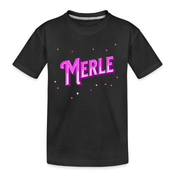 Nom Merle personnalisé - T-shirt bio Premium Enfant - noir - Devant