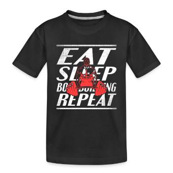 Alimentation Sommeil Musculation - T-shirt bio Premium Enfant - noir - Devant