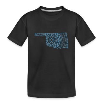 Modèle de l’Oklahoma dans le contour de la carte USA Amérique - T-shirt bio Premium Enfant - noir - Devant