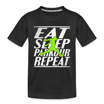 Nourriture Dormir Parkour - T-shirt bio Premium Enfant - noir - Devant