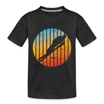 Ski jumpers Ski flying Winter sports Ski jumping Ski - Kids' Premium Organic T-Shirt - black - Front