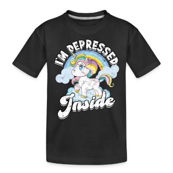 depression depressiv traurig geschenkidee unglückl - Kinder Premium Bio T-Shirt - Schwarz - Vorne
