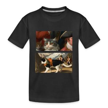 Cat Art History - Kinder Premium Bio T-Shirt - Schwarz - Vorne