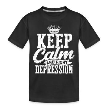 depression depressiv traurig geschenkidee unglückl - Kinder Premium Bio T-Shirt - Schwarz - Vorne