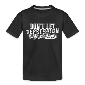 depression depressiv traurig geschenkidee unglückl - Kinder Premium Bio T-Shirt - Schwarz - Vorne