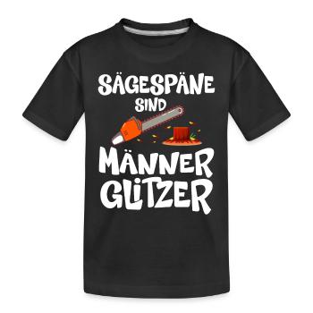Sägespäne Sind Männer Glitzer - Kinder Premium Bio T-Shirt - Schwarz - Vorne