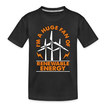 Technologie des éoliennes Je suis un grand fan de l’énergie renouvelable - T-shirt bio Premium Enfant - noir - Devant