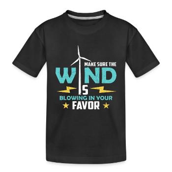 La technologie des éoliennes s’assure que l’énergie éolienne verte - T-shirt bio Premium Enfant - noir - Devant