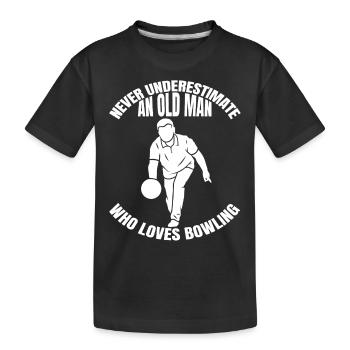 Bowling Kegel Bowler Kegeln Geschenk Bowlingkugel - Kinder Premium Bio T-Shirt - Schwarz - Vorne