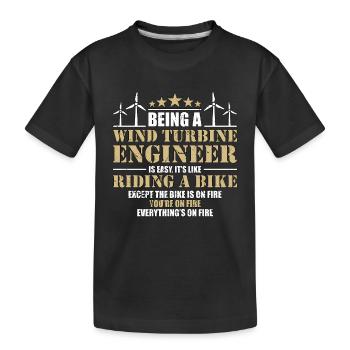 Wind Turbine Tech Being A Wind Turbine Technician - Kinder Premium Bio T-Shirt - Schwarz - Vorne