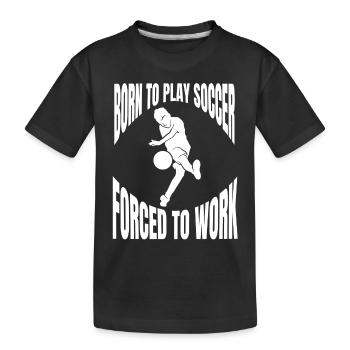 Fußballer Fußball Fußballspieler Fußballtrainer - Kinder Premium Bio T-Shirt - Schwarz - Vorne