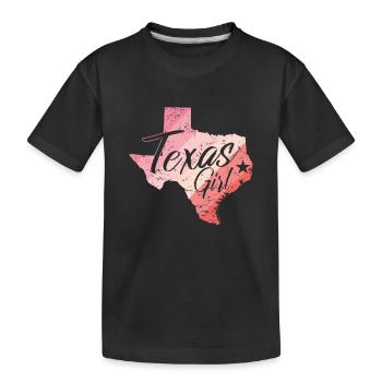 Texas Girl Map Outline USA Amérique - T-shirt bio Premium Enfant - noir - Devant