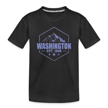 Washington Est. 1889 USA Amerika - Kinder Premium Bio T-Shirt - Schwarz - Vorne