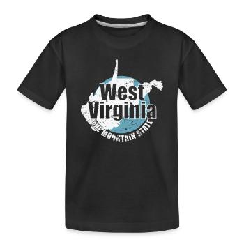 West Virginia The Mountain State USA - Kids' Premium Organic T-Shirt - black - Front