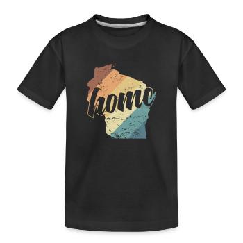 Wisconsin Home USA Amerika Bundesstaat - Kinder Premium Bio T-Shirt - Schwarz - Vorne