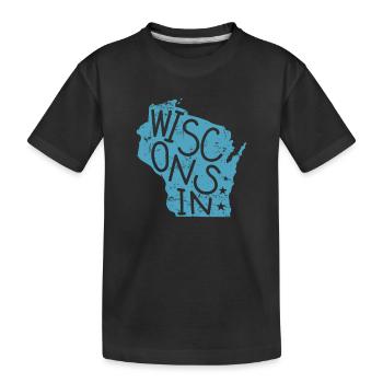Wisconsin États-Unis Amérique État - T-shirt bio Premium Enfant - noir - Devant