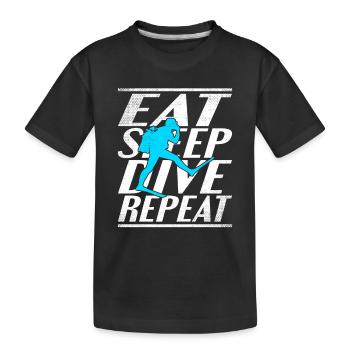 Alimentation Sommeil Plongée - T-shirt bio Premium Enfant - noir - Devant