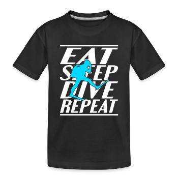 Alimentation Sommeil Plongée - T-shirt bio Premium Enfant - noir - Devant