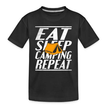 Nourriture Dormir Camping - T-shirt bio Premium Enfant - noir - Devant