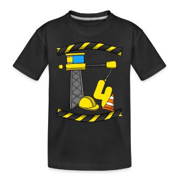 Anniversaire de la construction Grutier 4e anniversaire - T-shirt bio Premium Enfant - noir - Devant