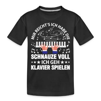 Klavier Klavierspieler Pianist - Kinder Premium Bio T-Shirt - Schwarz - Vorne