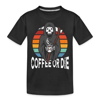 Café ou matrice - T-shirt bio Premium Enfant - noir - Devant