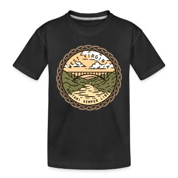 West Virginia, USA, Montani-Semper-Liberia - Kids' Premium Organic T-Shirt - black - Front
