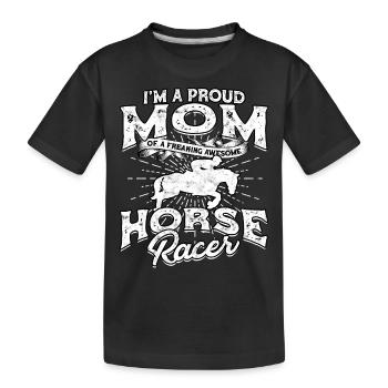 horse racing horse riding horses rider gift g - Kids' Premium Organic T-Shirt - black - Front