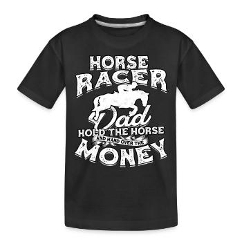 horse racing horse ride horses rider gift g - Kids' Premium Organic T-Shirt - black - Front