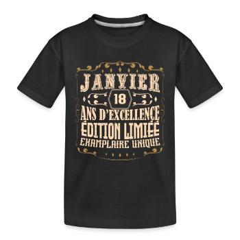 Vintage Janvier 18 ans. anniversaire janvier. - T-shirt bio Premium Enfant - noir - Devant