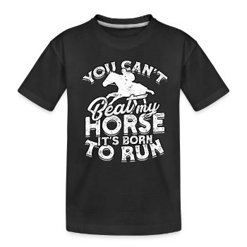 horse racing horse ride horses rider gift g - Kids' Premium Organic T-Shirt - black - Front