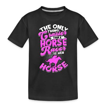 horse racing horse ride horses rider gift g - Kids' Premium Organic T-Shirt - black - Front