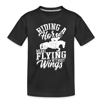 horse racing horse ride horses rider gift g - Kids' Premium Organic T-Shirt - black - Front