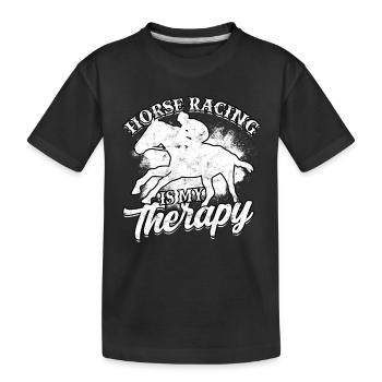 horse racing horse ride horses rider gift g - Kids' Premium Organic T-Shirt - black - Front