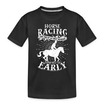 horse racing horse ride horses rider gift g - Kids' Premium Organic T-Shirt - black - Front