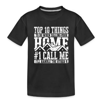agent immobilier agent immobilier cadeau cadeau - T-shirt bio Premium Enfant - noir - Devant