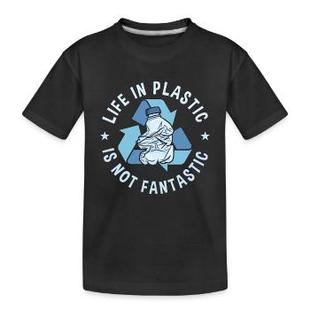 La vie de recyclage dans le plastique est recycleur de bac de recyclage - T-shirt bio Premium Enfant - noir - Devant