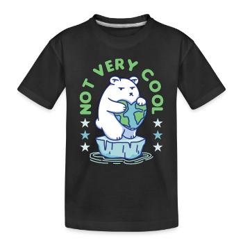 Global Warming Not Very Cool Environment Science - Kids' Premium Organic T-Shirt - black - Front
