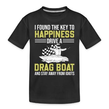 Drag Boat disant que j’ai trouvé la clé du bonheur - T-shirt bio Premium Enfant - noir - Devant