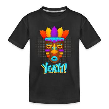 Aztèques, culture maya, masque folklorique de culture tribale - T-shirt bio Premium Enfant - noir - Devant