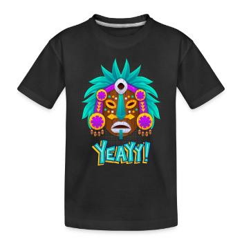 Aztèques, culture maya, masque folklorique de culture tribale - T-shirt bio Premium Enfant - noir - Devant