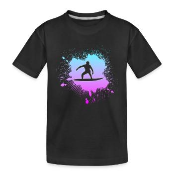 Surfing - Kids' Premium Organic T-Shirt - black - Front