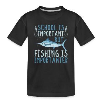 Kinder Angeln Shirt Jugend Jungen Fischliebhaber - Kinder Premium Bio T-Shirt - Schwarz - Vorne