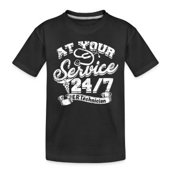 notaufnahme krankenschwester krankenhaus krankenpf - Kinder Premium Bio T-Shirt - Schwarz - Vorne