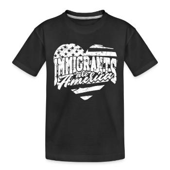 USA America Immigrants US Citizens American FL - Kids' Premium Organic T-Shirt - black - Front