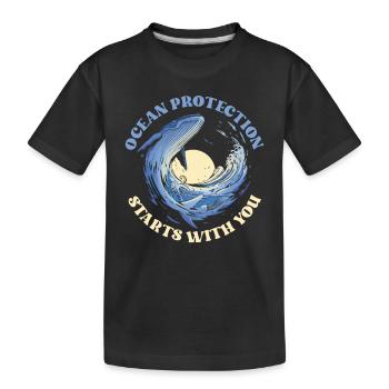 Der Schutz Der Meere Beginnt Bei Dir Meer See - Kinder Premium Bio T-Shirt - Schwarz - Vorne
